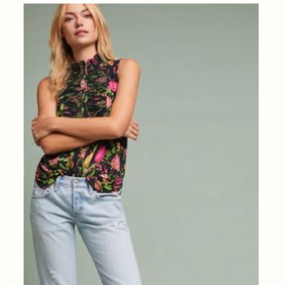 Anthropologie Button Down Sleeveless Top, SZ S - Picture 4 of 4